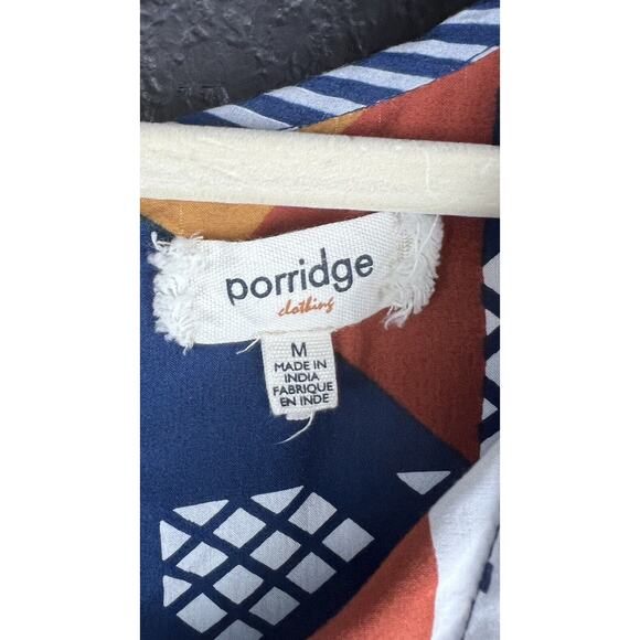 Anthropologie Porridge Ventura Abstract Patchwork Boho Geometric Flowy Blouse - Picture 3 of 10